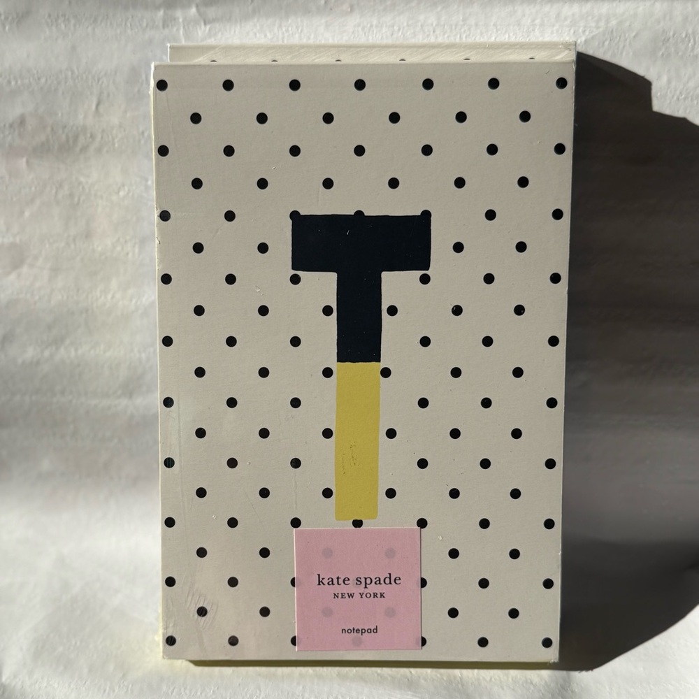 Kate Spade Black and Yellow Polka Dot Notepad